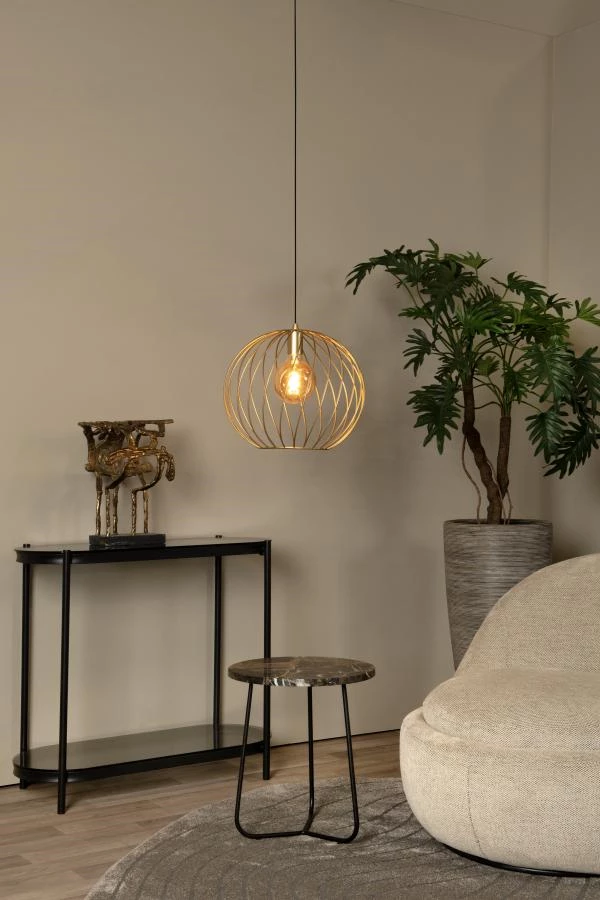 Lucide DANZA - Pendant light - Ø 40 cm - 1xE27 - Matt Gold / Brass - atmosphere 1